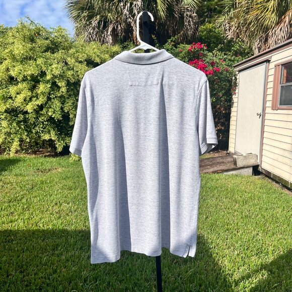 Banana Republic Grey Standard Fit Short Sleeve Polo Shirt Size L - Picture 2 of 6